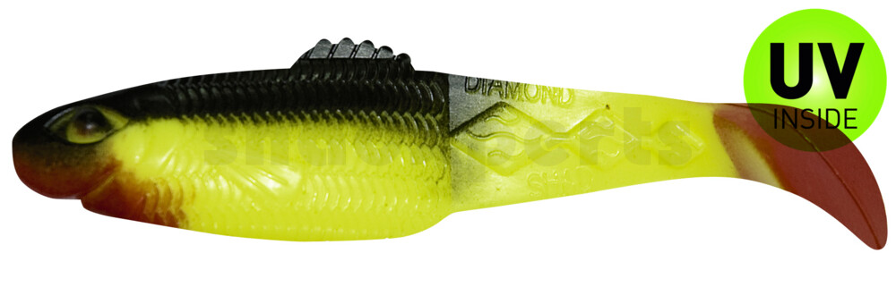 001413056 Diamond Shad 5" (ca. 13,5 cm) fluogelb / schwarz