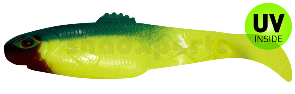 001410059 Diamond Shad 3,5" (ca. 10,0 cm) fluogelb / blau