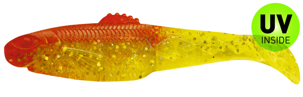 001410068 Diamond Shad 3,5" (ca. 10,0 cm) grün(chartreuse)-Glitter / rot