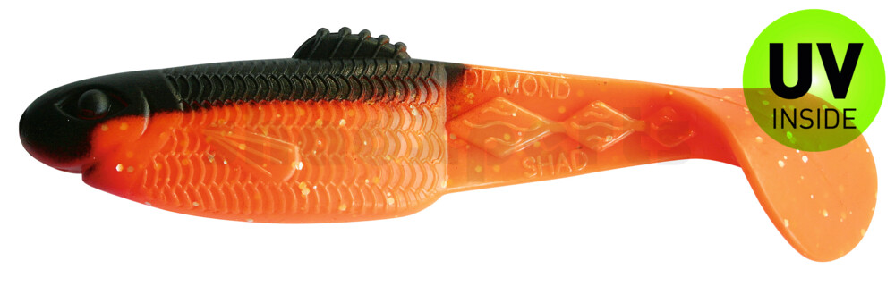 001413074 Diamond Shad 5" (ca. 13,5 cm) orange-Glitter / schwarz
