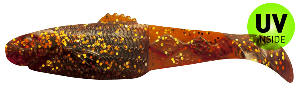 001413092 Diamond Shad 5" (ca. 13,5 cm) motoroil-gold-Glitter