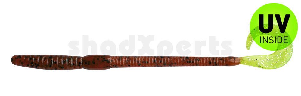 0021707 Ringgrub(Huchenzopftwister) 6" (ca. 16 cm) braun glitter/grün Glitter Tail