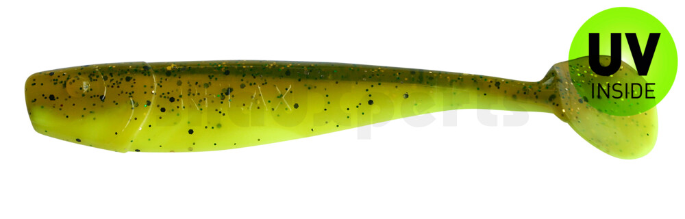 002014B110 King-Shad 5" (ca. 14,0cm) fluogelb  / olivebraun-Glitter