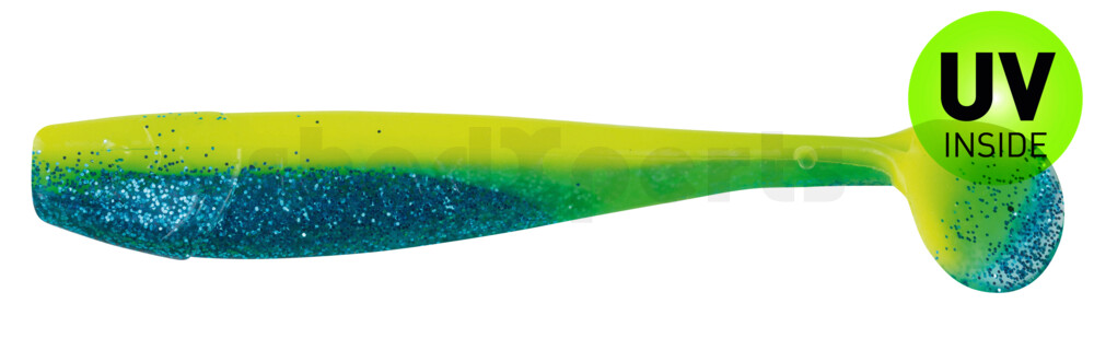 002014B322 King-Shad 5" (ca. 14,0cm) fluogelb / sky-blue Glitter