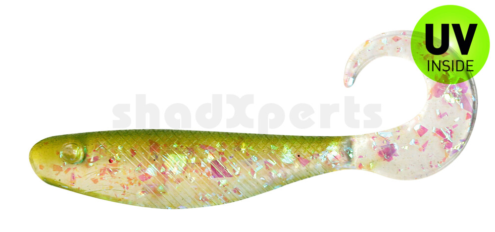 001312153 Shad Grub 4" (ca. 12,0 cm) klar silber-Glitter / grün