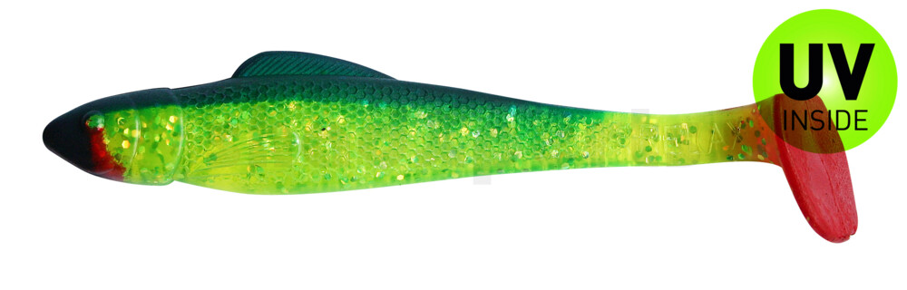 001711203 Ohio 4" (ca. 11,0 cm) grün(chartreuse)-Glitter / blau