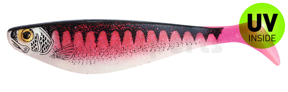 R423-155Z USA Printer 9" (ca. 23,0 cm) hot pink Glitter  / Zander / Bauch: weiß