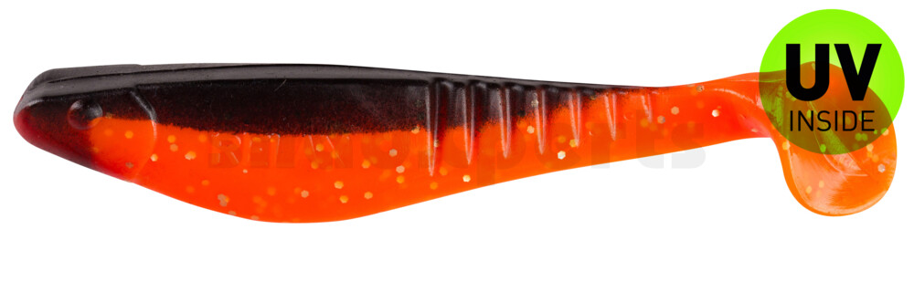 000812074 Shark 4" (ca. 11,0 cm) orange-Glitter / schwarz