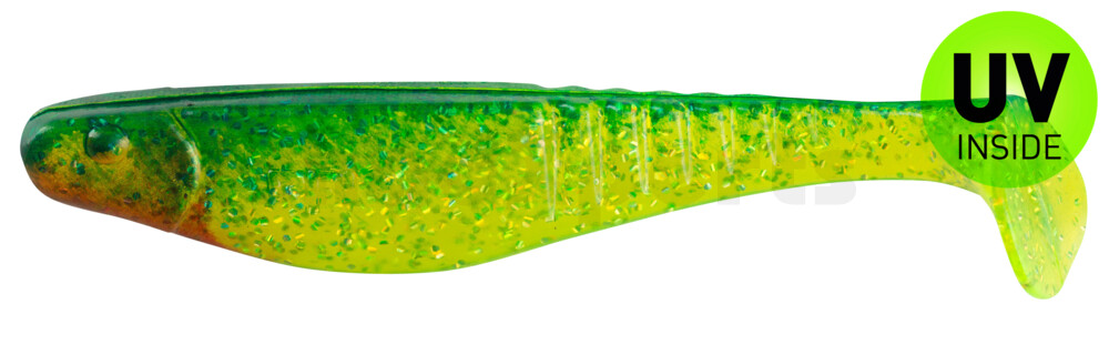 000812203 Shark 4" (ca. 11,0 cm) grün(chartreuse)-Glitter / blau