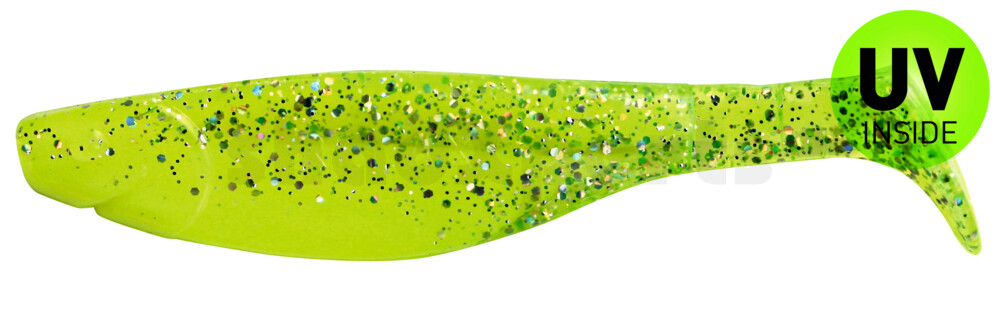 000212B034 Kopyto-River 4" (ca. 11,0 cm) fluogelb  / fluogrün-Glitter