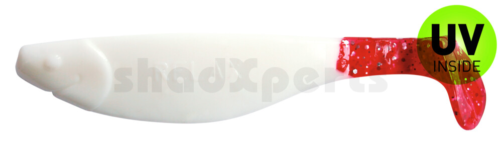 000212001RT Kopyto-River 4" (ca. 11,0 cm) reinweiss / Red Tail