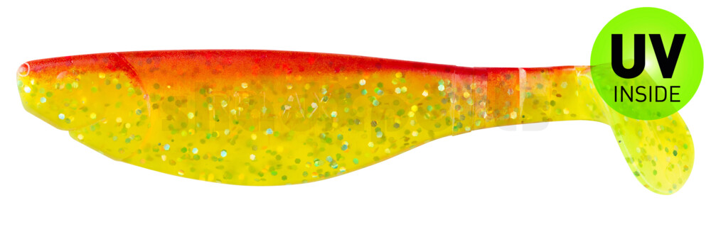 000212068 Kopyto-River 4" (ca. 11,0 cm) grün(chartreuse)-Glitter / rot