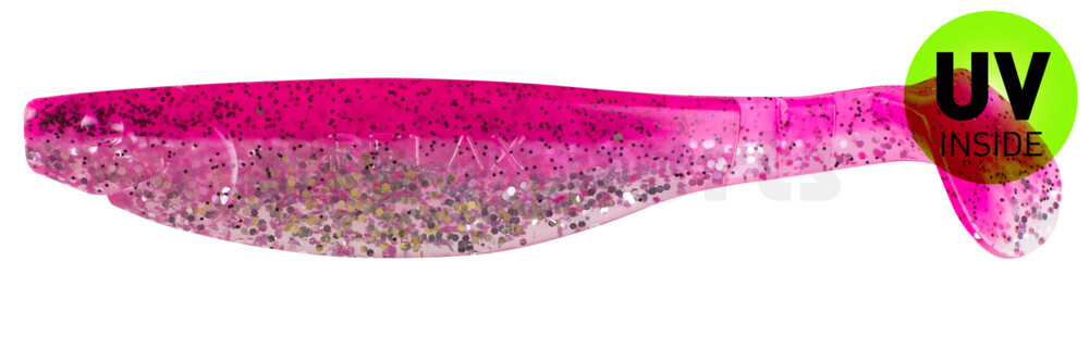 000212B315 Kopyto-River 4" (ca. 11,0 cm) klar silber Glitter / hot pink Glitter