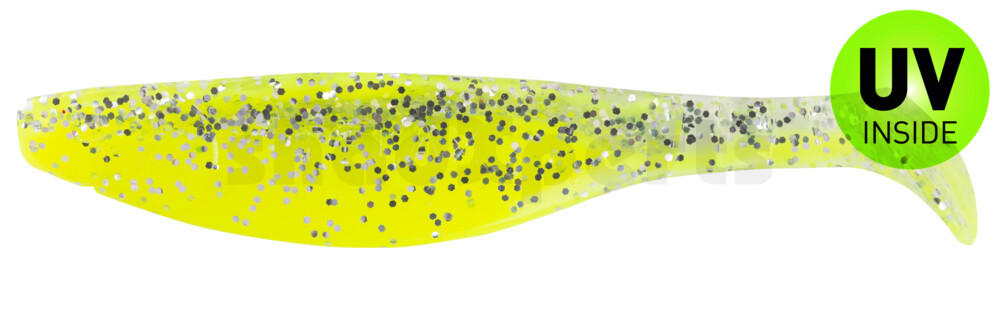 000212B319 Kopyto-River 4" (ca. 11,0 cm) fluogelb / klar silber glitter