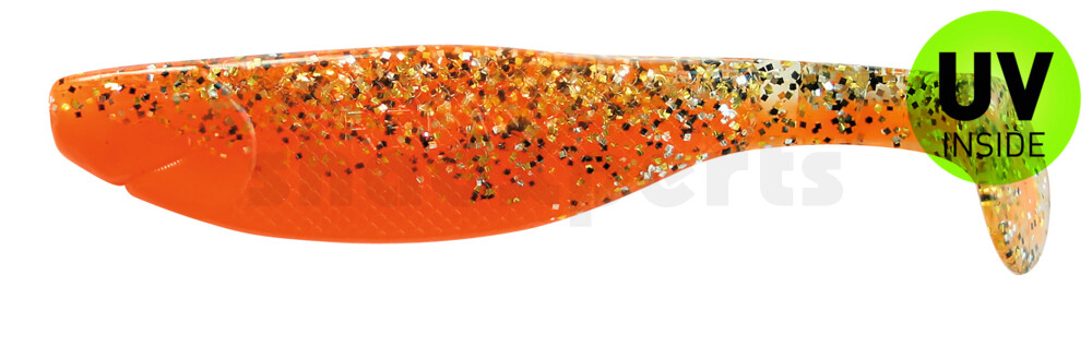 000214B032 Kopyto-River 5" (ca. 13,0 cm) orange / klar gold,schwarz Glitter