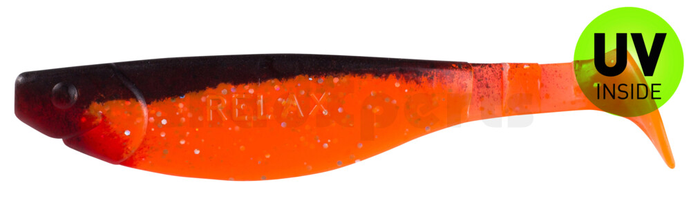 000214122 Kopyto-River 5" (ca. 13,0 cm) klar fluoorange-Glitter / schwarz