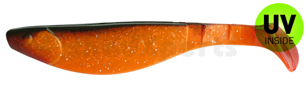 000216122 Kopyto-River 6" (ca. 16,0 cm) klar fluoorange-Glitter / schwarz