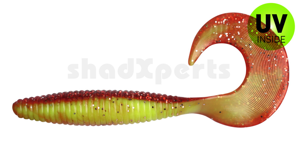 000617471 Magnum Twister 6" (ca. 16,0 cm) fluogelb-rot kristall Glitter