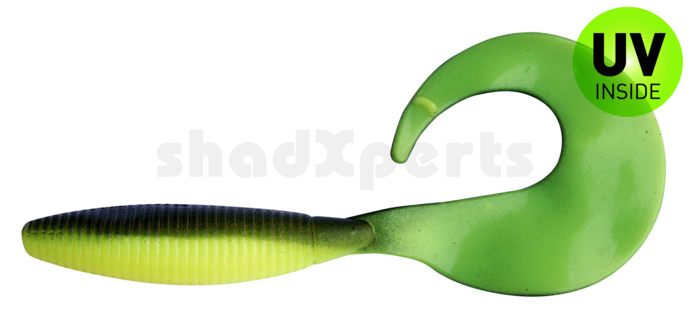 000611056 Super Grub 5" (ca. 11,5 cm) fluogelb / schwarz