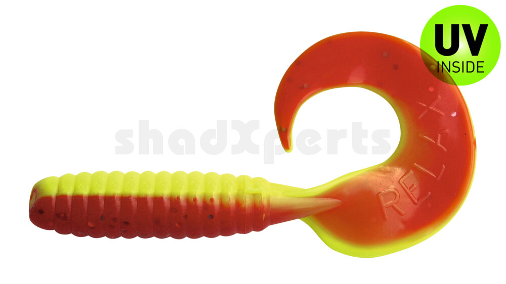 000508B905 Twister 4" laminiert (ca. 8,0 cm) fluogelb  / rot glitter