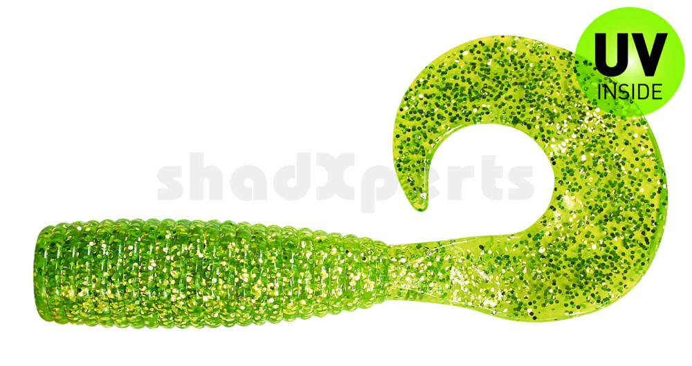 000619018 Xtra-Fat Grub 8" (ca. 19,0 cm) grün(chartreuse) glitter