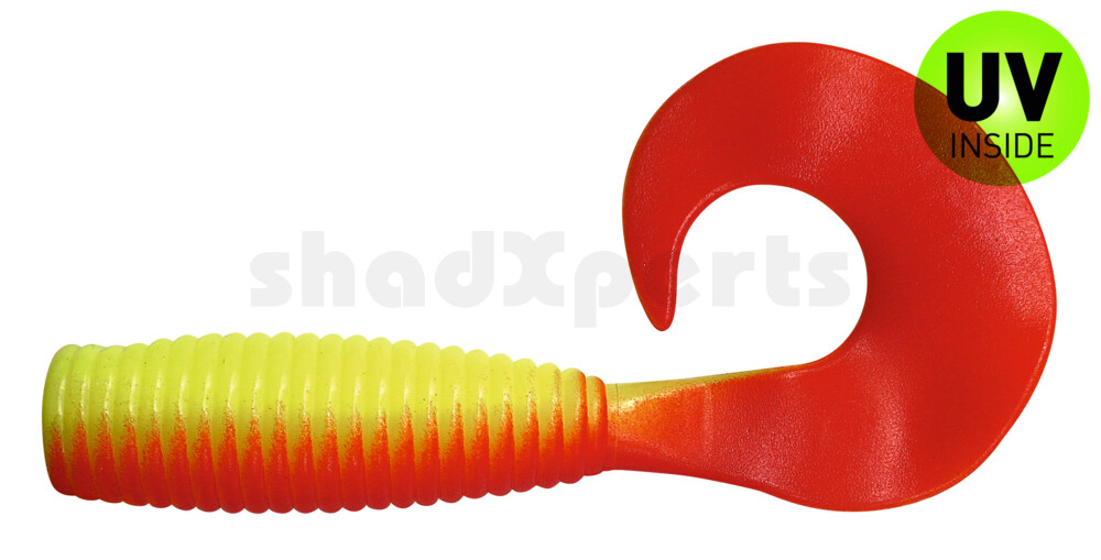 000619057 Xtra-Fat Grub 8" (ca. 19,0 cm) fluogelb / rot