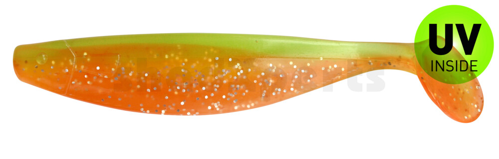 000416B141 Xtra-Soft 6" (ca. 16,0 cm) orange-glitter/ fluogrün-glitter