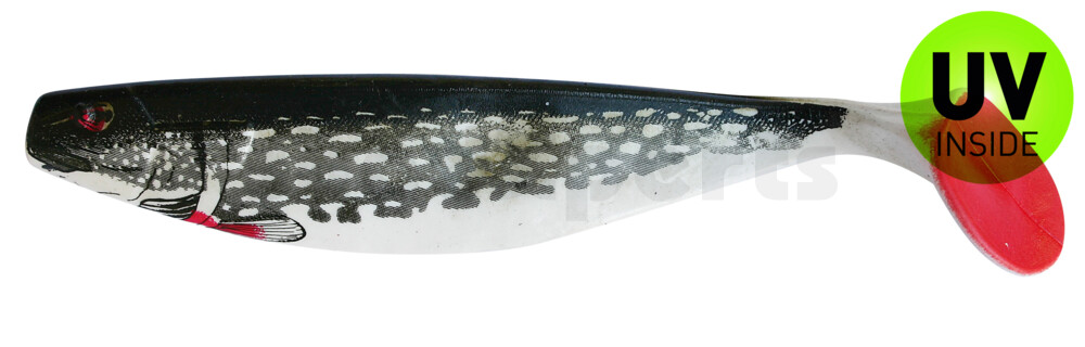 000416-001PIRT Xtra-Soft-Nature 6" (ca. 16,0 cm) reinweiss / Hecht (olive) / red tail