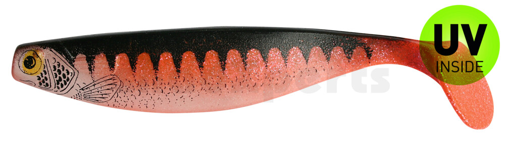 000416-122Z Xtra-Soft-Nature 6" (ca. 16,0 cm) fluoorange Glitter / Zander / Bauch: weiß