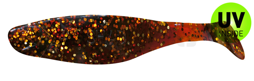 000411092 Xtra-Soft 4" (ca. 11,5 cm) motoroil-gold-Glitter