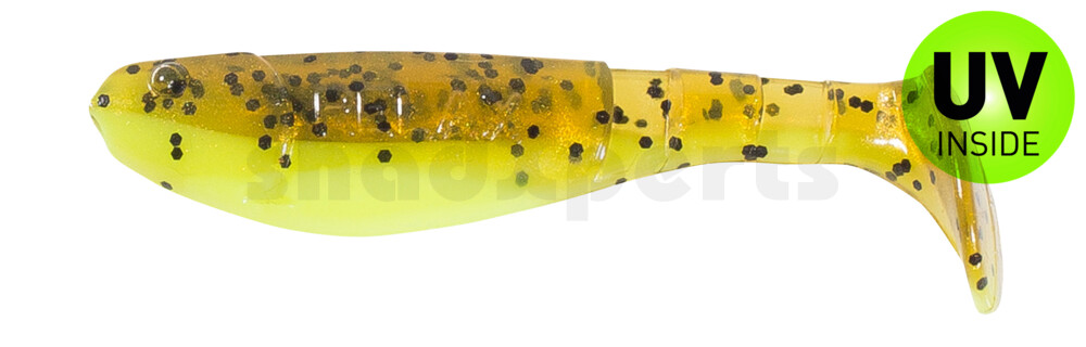 000207B110 Kopyto-Classic 2,5" (ca.7,0 cm) fluogelb  / olivebraun-Glitter