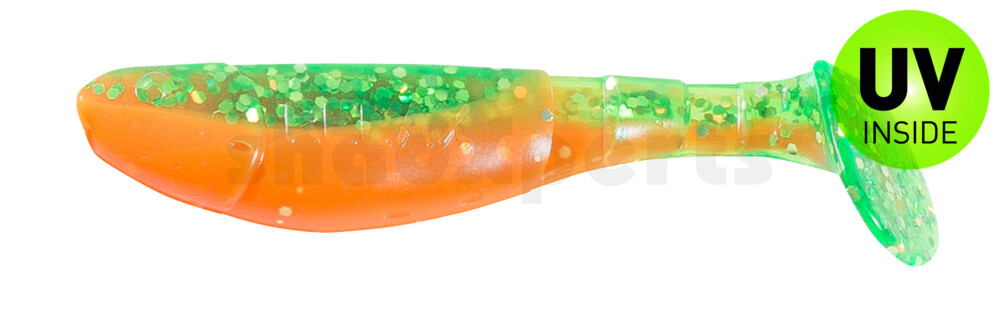 000207B141 Kopyto-Classic 2,5" (ca.7,0 cm) orange-Glitter / fluogrün-Glitter