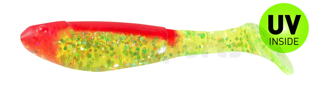 000207068 Kopyto-Classic 2,5" (ca.7,0 cm) grün(chartreuse)-Glitter / rot