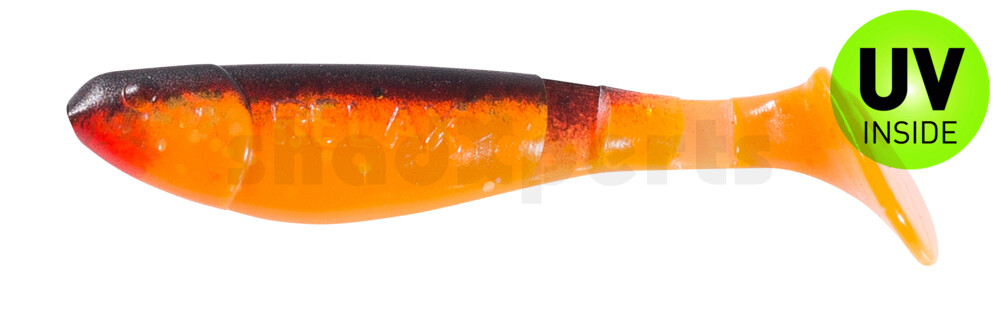 000207122 Kopyto-Classic 2,5" (ca.7,0 cm) klar fluoorange-Glitter / schwarz