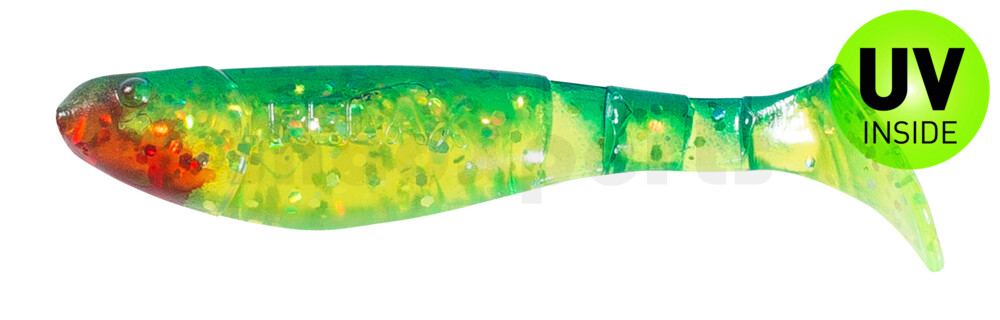 000207203 Kopyto-Classic 2,5" (ca.7,0 cm) grün(chartreuse)-Glitter / blau