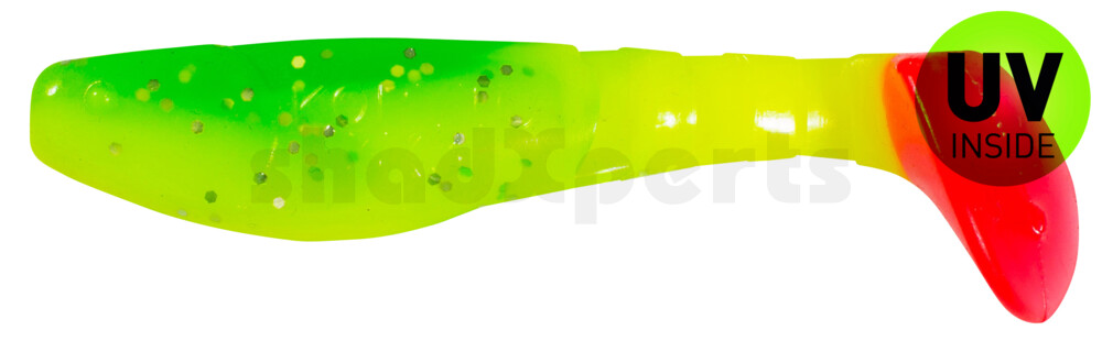 000208B002RT Kopyto-Classic 3" (ca. 8,0 cm) fluogelb  / grün-Glitter / red tail