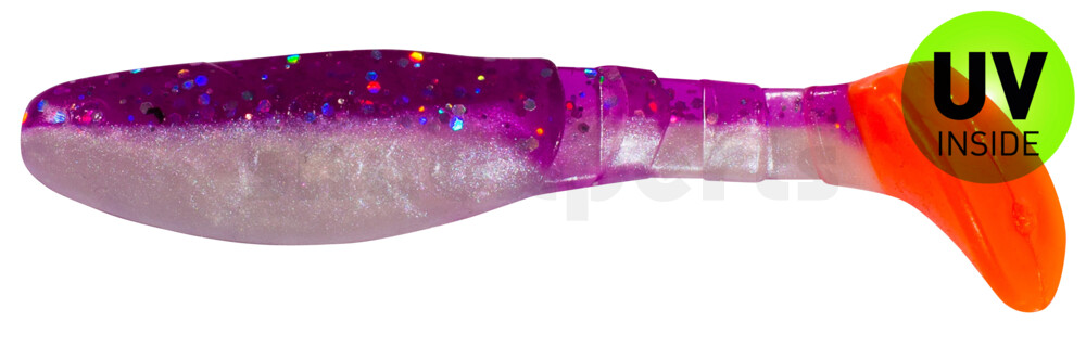 000208B020RT Kopyto-Classic 3" (ca. 8,0 cm) perlweiss / violett-transparent-Glitter / red tail