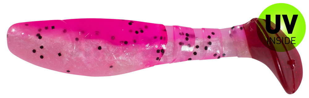 000208B320RT Kopyto-Classic 3" (ca. 8,0 cm) perlweiss / hot Pink glitter red tail