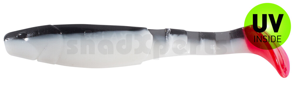 000211B016RT Kopyto-Classic 4" (ca. 11,0 cm) reinweiss / schwarz / red tail