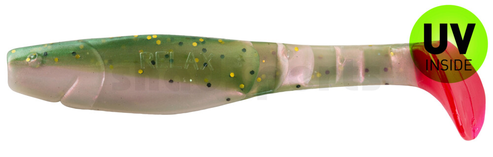 000211B003RT Kopyto-Classic 4" (ca. 11,0 cm) perl / dunkelgrün Glitter (Rainbow) / red tail