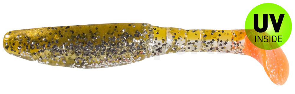 000211B111RT Kopyto-Classic 4" (ca. 11,0 cm) klar silber Glitter / olivebraun-Glitter / red tail