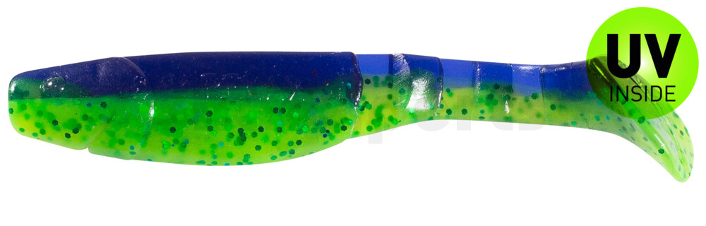 000211B113 Kopyto-Classic 4" (ca. 11,0 cm) grün (chartreuse)-Glitter / blau-violett Glitter