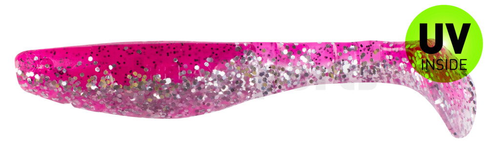 000211B315 Kopyto-Classic 4" (ca. 11,0 cm) klar silber Glitter / hot pink Glitter