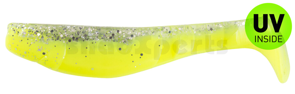 000211B319 Kopyto-Classic 4" (ca. 11,0 cm) fluogelb / klar silber glitter