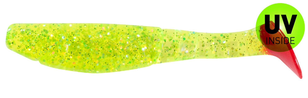 000211066RT Kopyto-Classic 4" (ca. 11,0 cm) grün(chartreuse)-glitter / red tail