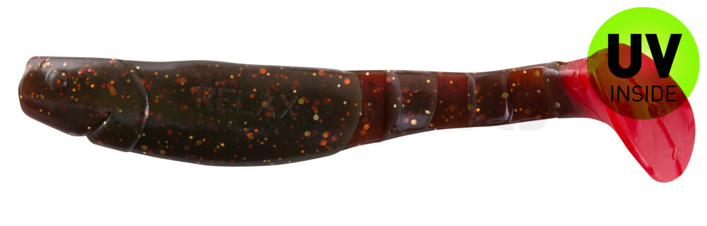 000211092RT Kopyto-Classic 4" (ca. 11,0 cm) motoroil-gold-glitter / red tail