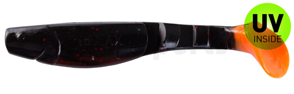 000211204OT Kopyto-Classic 4" (ca. 11,0 cm) schwarz-rot-glitter / orange tail