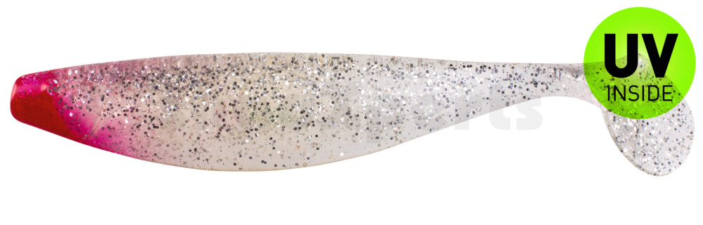 000423064RH Xtra-Soft 9" (ca. 23,0 cm) klar silber-Glitter / Red Head