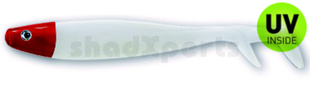 005613001RH Fury Shad 5" (ca. 13 cm) reinweiss / Red Head