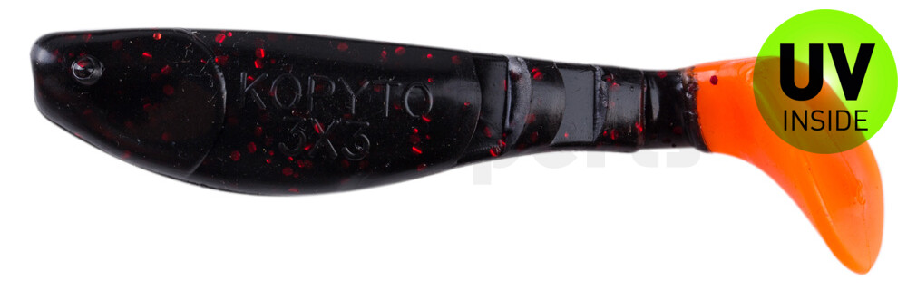 000208204OT Kopyto-Classic 3" (ca. 8,0 cm) schwarz-rot-glitter / orange tail